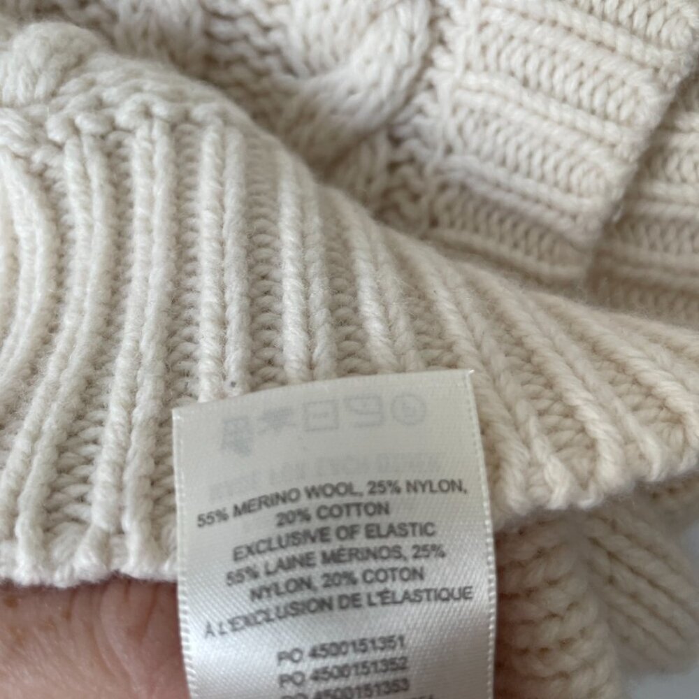 Aritzia Wilfred Cable Knit Sweater Vest Heather Birch White Size Small - Picture 5 of 5